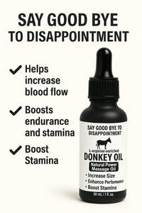Donkey Oil – L-Arginine Enriched Massage Oil for Men | Boost Size, Timing & Stamina – 30ml