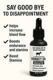 Donkey Oil – L-Arginine Enriched Massage Oil for Men | Boost Size, Timing & Stamina – 30ml