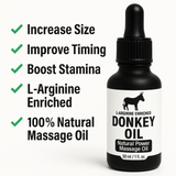 Donkey Oil – L-Arginine Enriched Massage Oil for Men | Boost Size, Timing & Stamina – 30ml